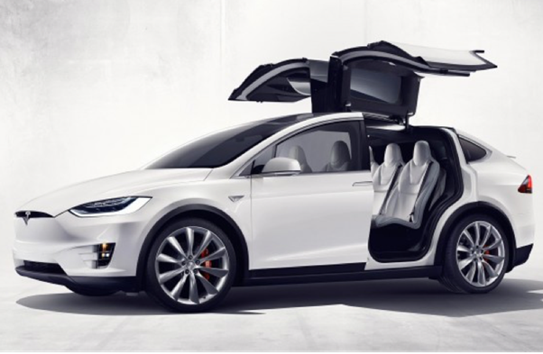 Tesla Model X portes papillon gris